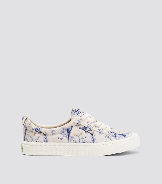 OCA Low White Spectrum Blue Parrot Print Canvas Sneaker