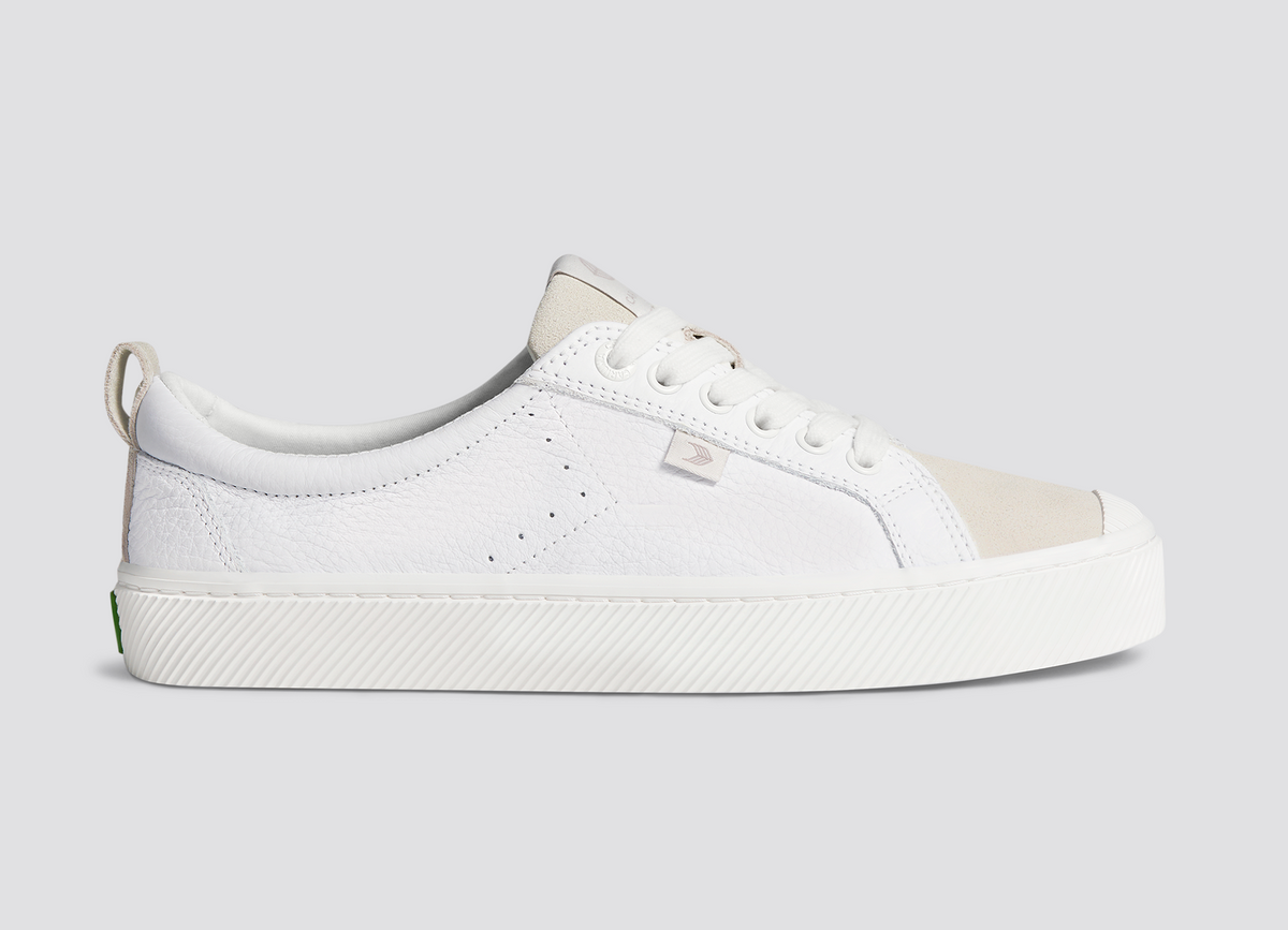 OCA Low White Premium Leather Vintage White Suede Sneaker