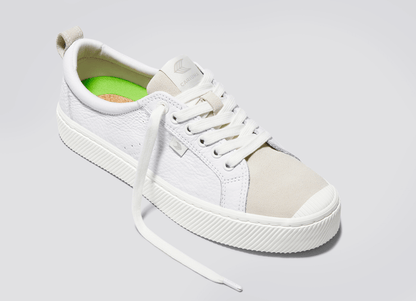 OCA Low White Premium Leather Vintage White Suede Sneaker