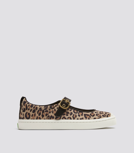 OCA Mary Jane Leopard Print Suede Sneaker
