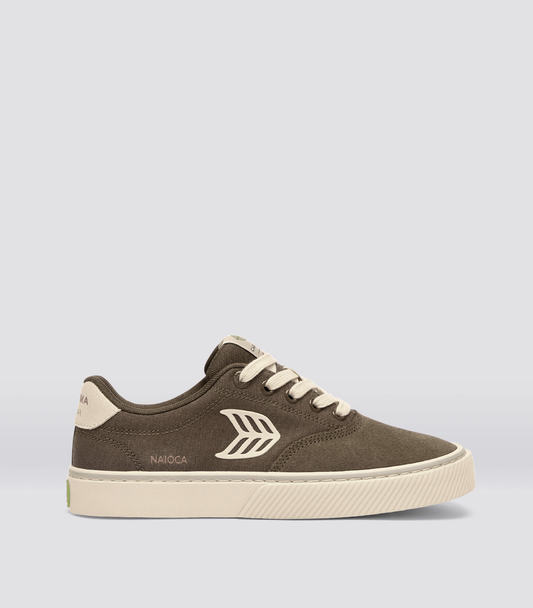 NAIOCA Stripe Suede and Canvas Teak