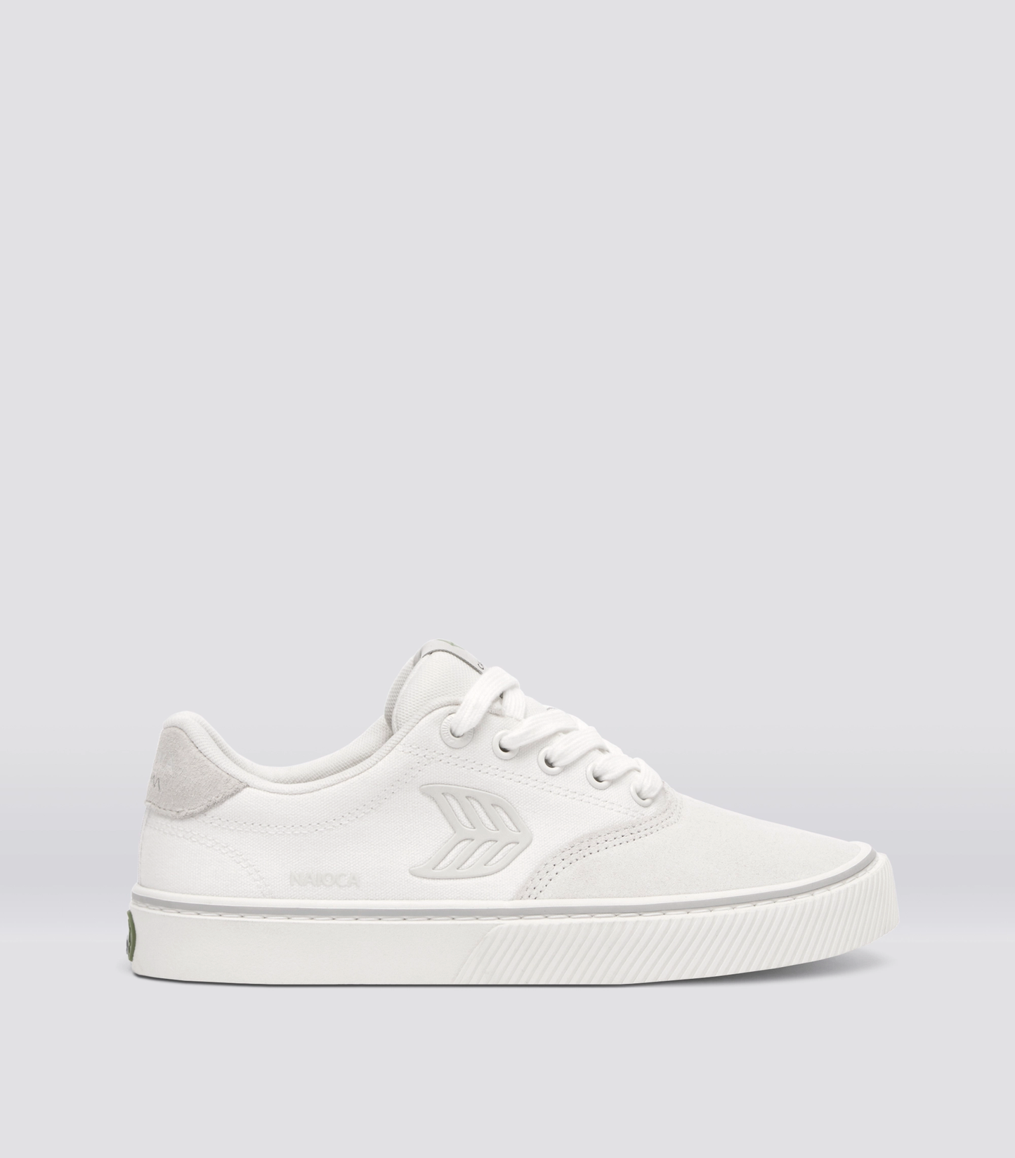 NAIOCA Stripe Suede and Canvas Smoke White