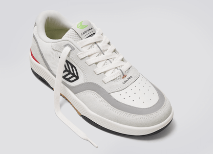 UBA PRO Smoke White Suede Off-White Mesh Black Logo Red Sneaker