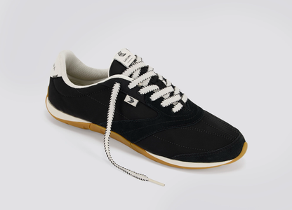 SUTAI Nylon and Suede Black